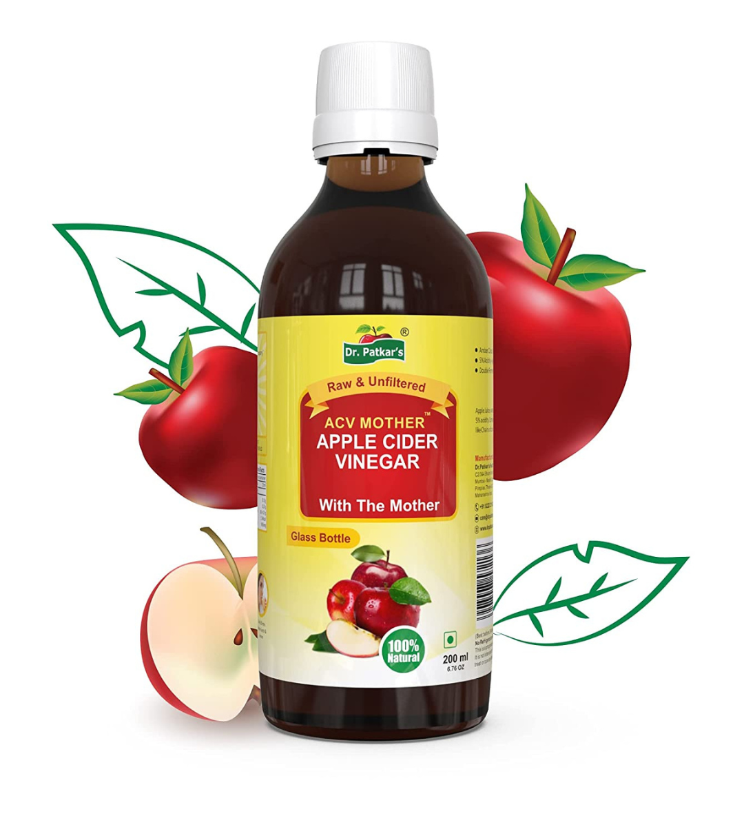 Dr. Patkar's Apple Cider Vinegar with Mother Vinegar (With Mother) 500ml