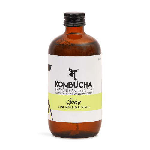 Bhu Kombucha Fermented Green Tea - Spicy: Pineapple & Ginger 250ml