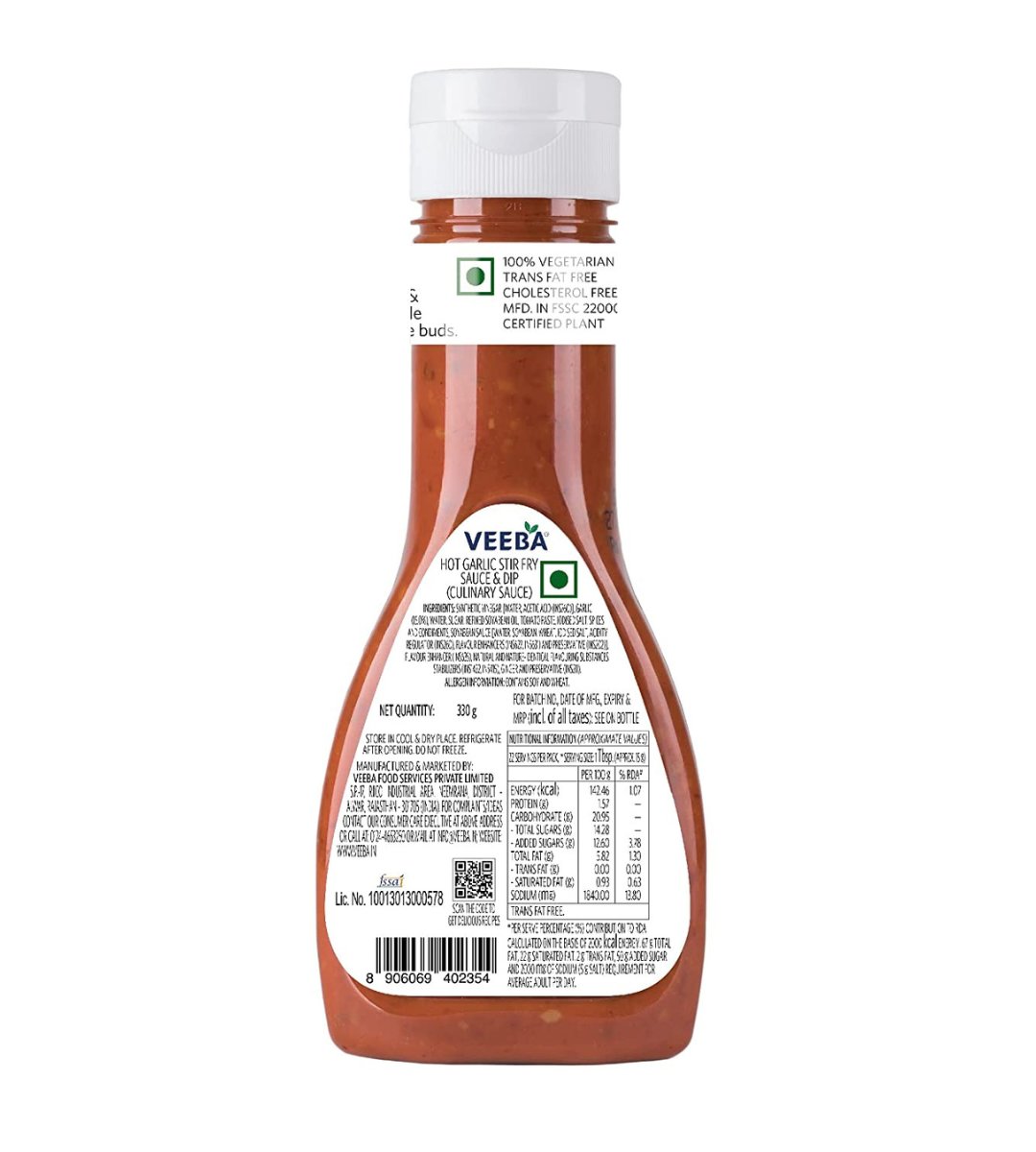 Veeba Hot Garlic Stir Fry Sauce & Dip, 330g - Pack of 2