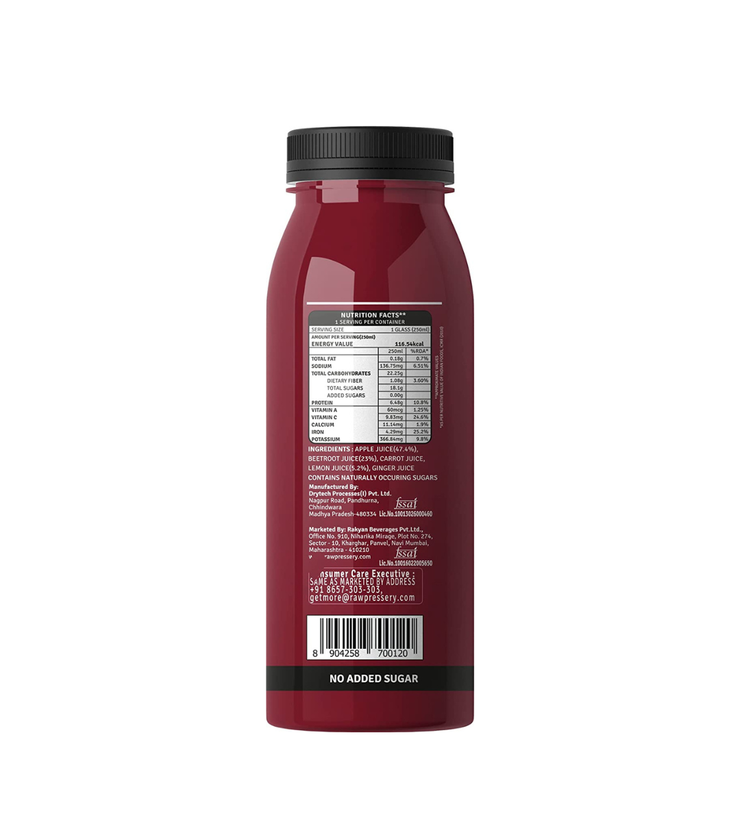 Raw Pressery Apple, Beetroot, Carrot - Flush Juice (6 x 250ml)