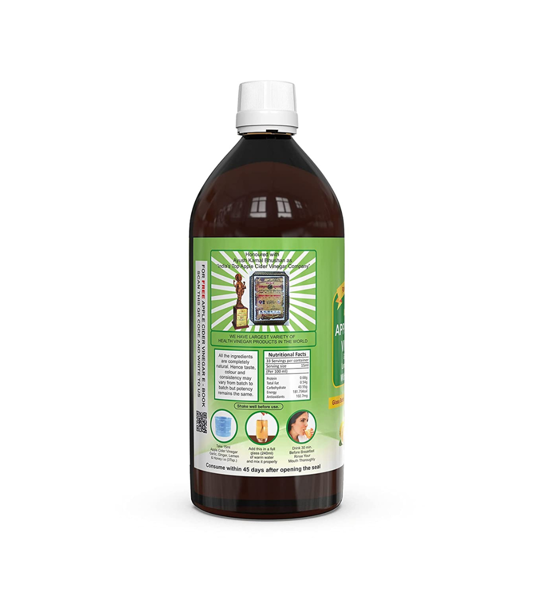 Dr. Patkar's - Apple Cider Vinegar with Ginger, Garlic, Lemon, & Honey 500ml