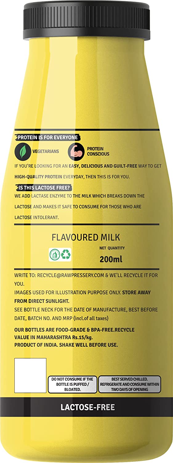 Raw Pressery Dairy Protein Milkshake, Banana Honey (12 x 200ml)