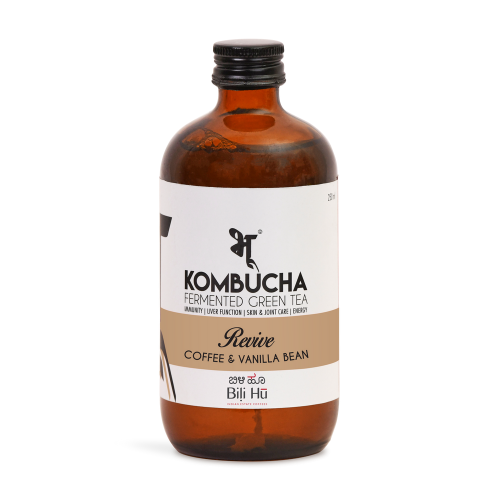 Bhu Kombucha Fermented Green Tea - Revive: Coffee & Vanilla Bean 250ml