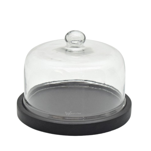 Weguarantee Essentials Exquisite cake stand Black Cake Cover, Dessert Display Stand Round Dim Sum Box Kitchen Glass Dome Salad Dome