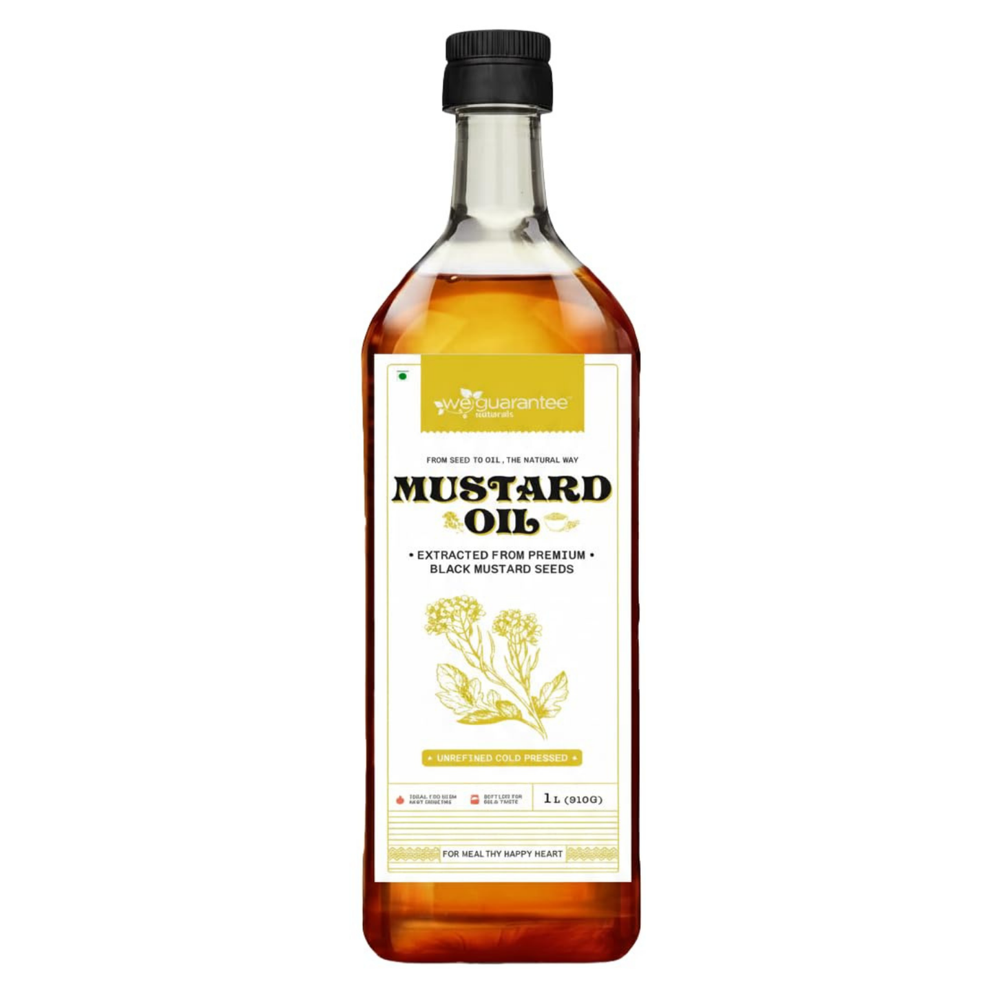 Weguarantee Naturals Mustard Oil | Pure & Unrefined Cold-Pressed Kachi Ghani | 1 L