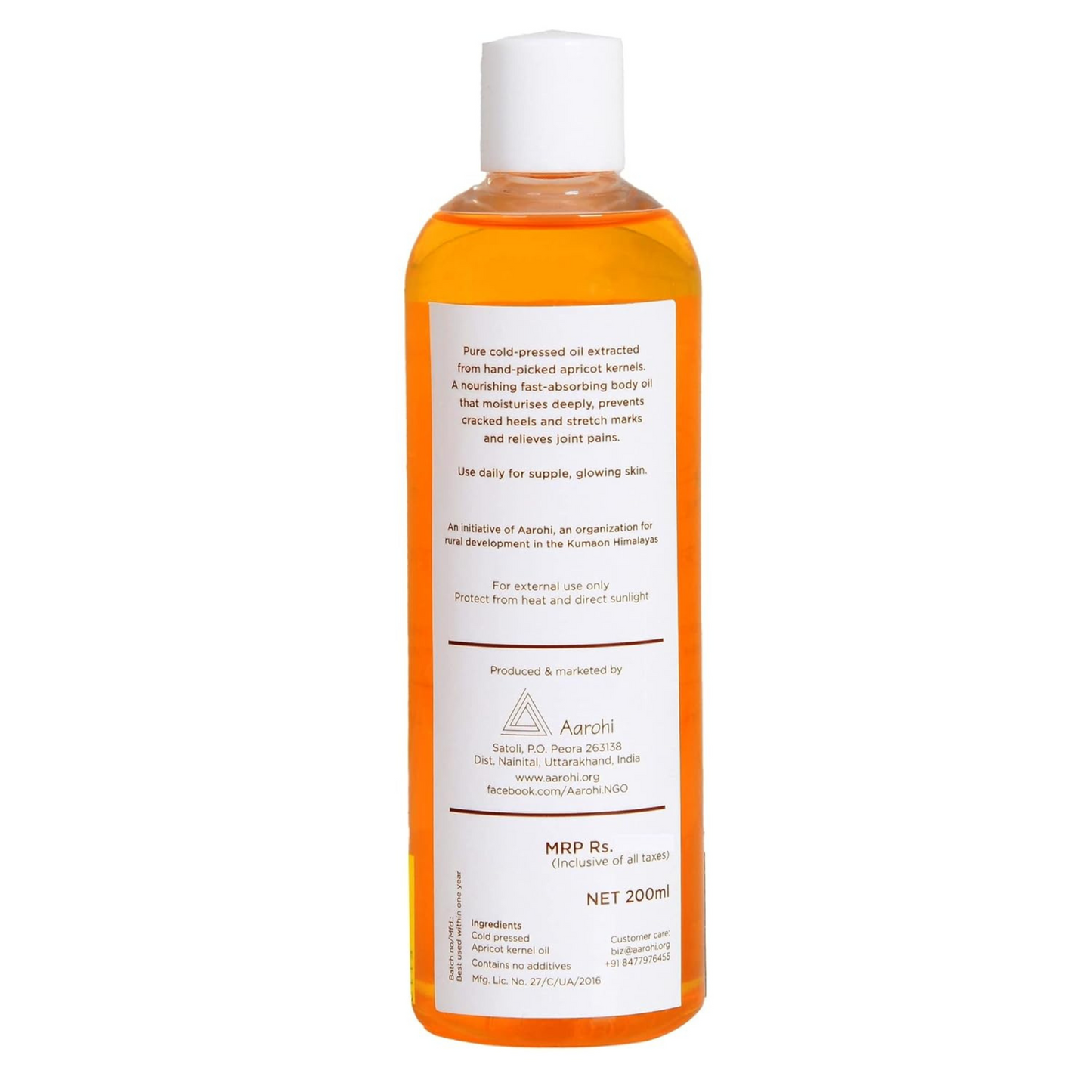 Aarohi Authentic & Pure Apricot Body Massage Oil (Natural, Non-Sticky & Aromatic, 200 Ml)