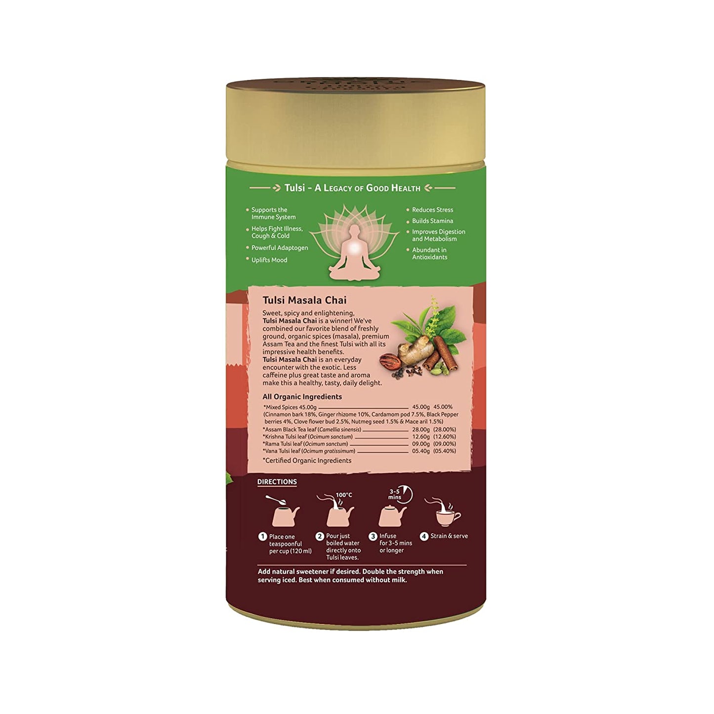 Organic India Tulsi Masala Chai 100 GM Tin