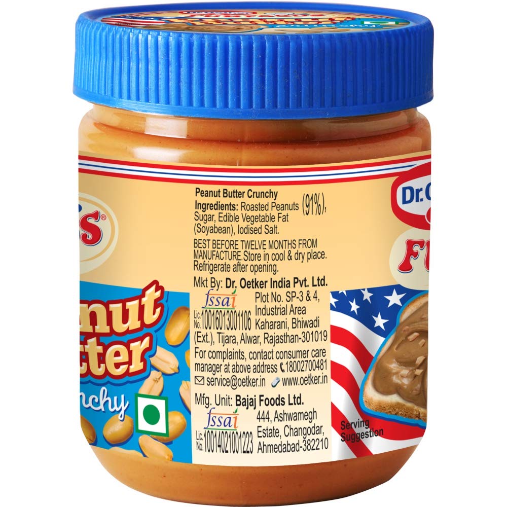 Dr. Oetker FunFoods Peanut Butter Creamy 400g and Crunchy 400g Combo Pack, 800g