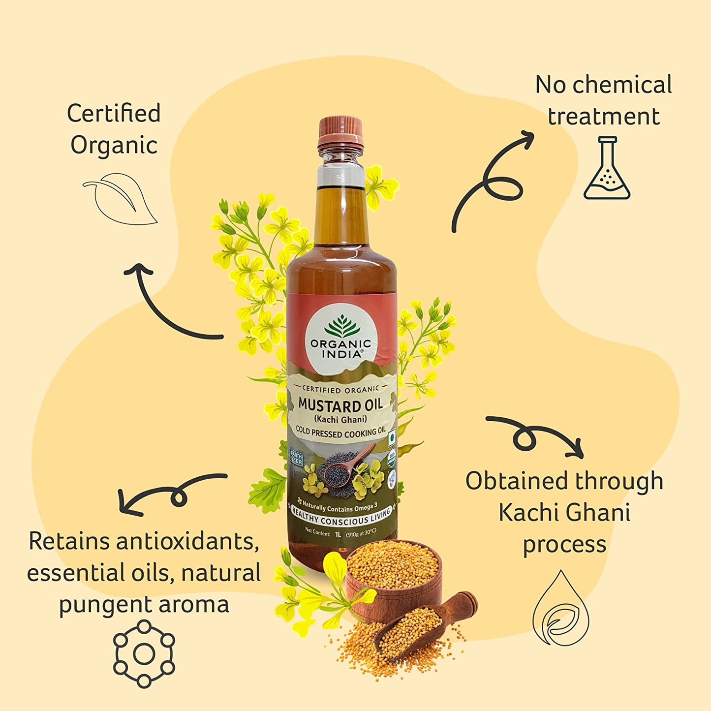 Organic India Organic Mustard Oil - (1000ml)