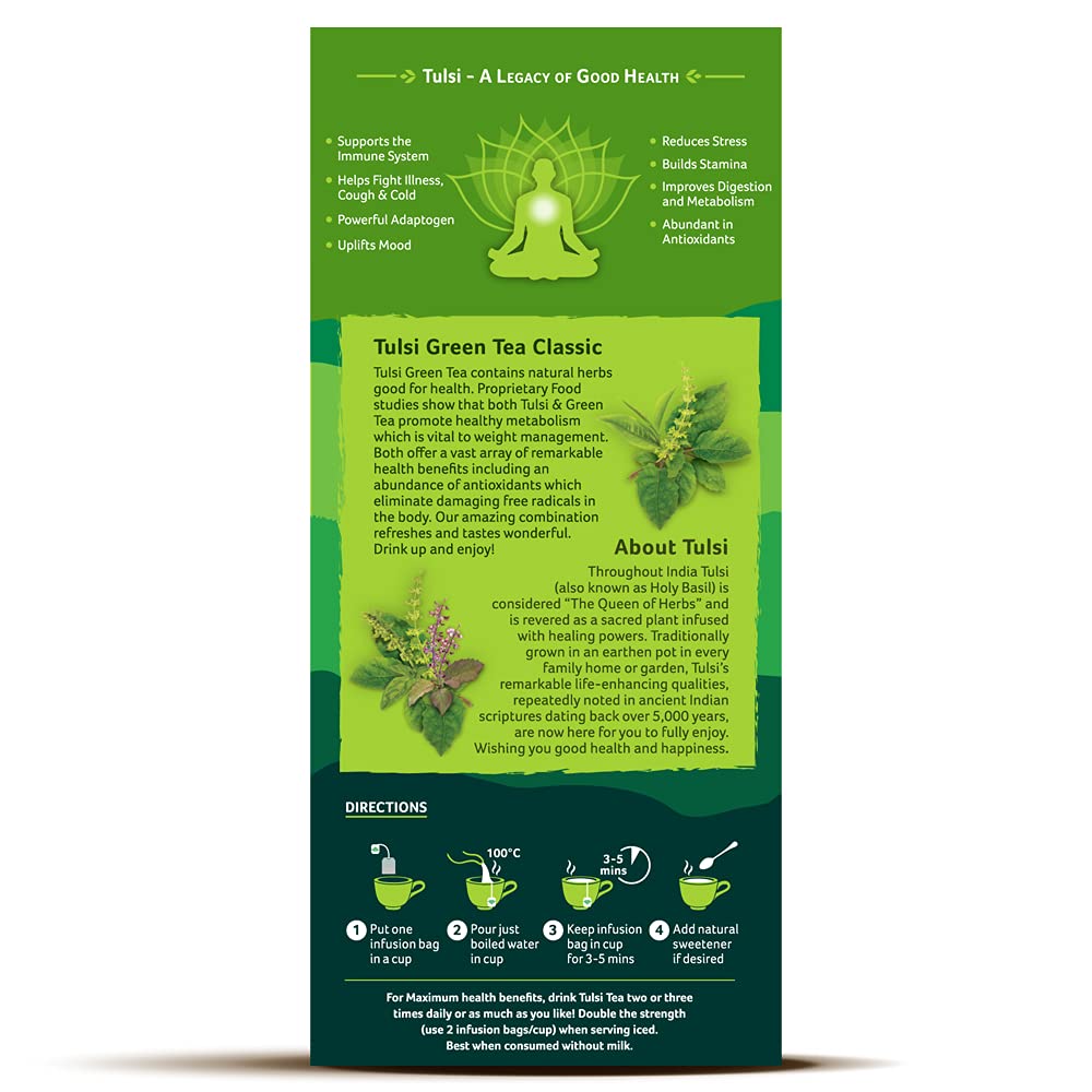 Organic India Tulsi Green Tea Classic - 25 Tea Bags