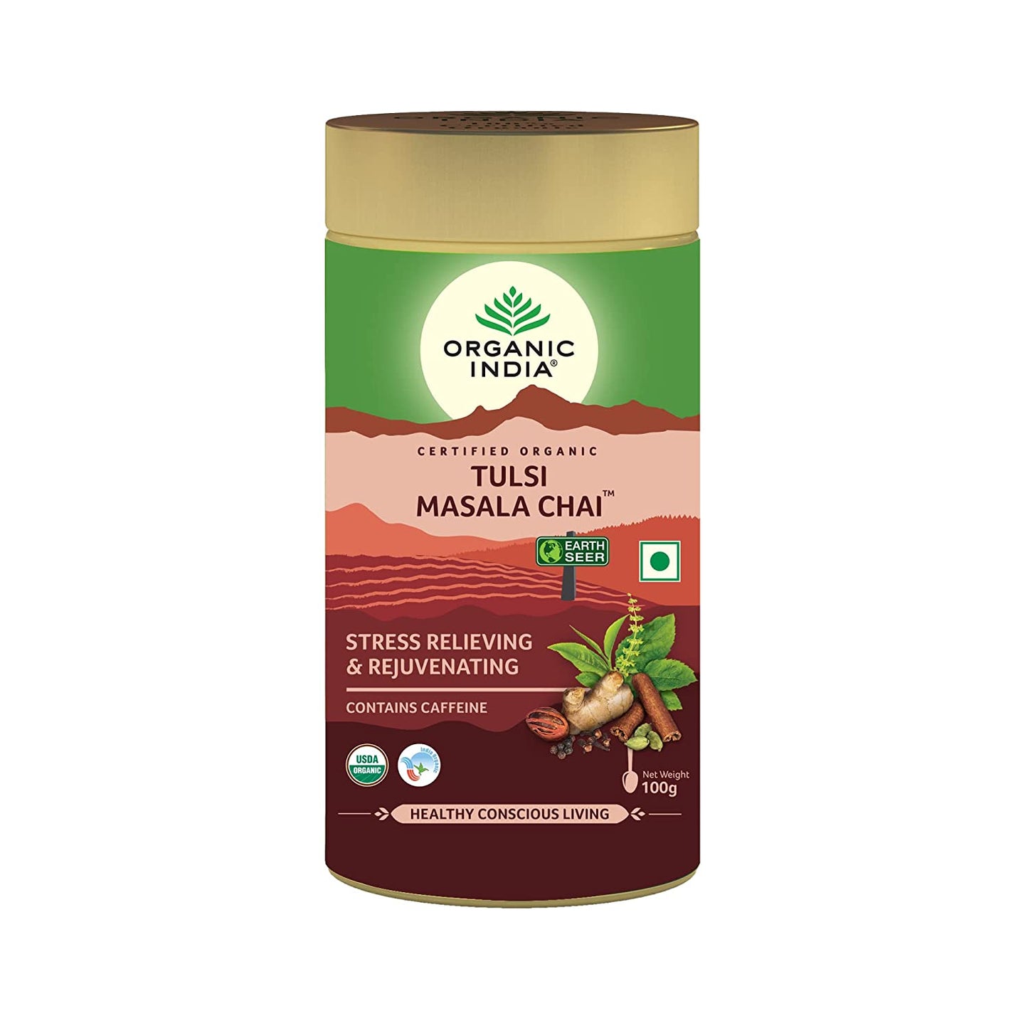Organic India Tulsi Masala Chai 100 GM Tin