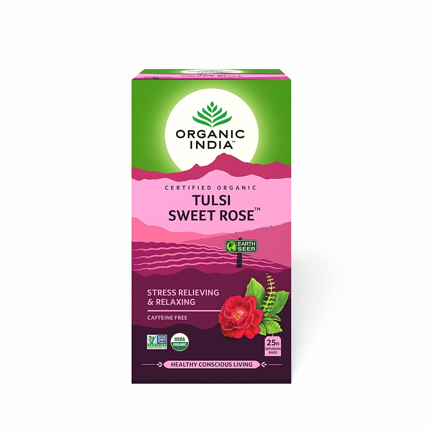 Organic India Tulsi Sweet Rose Tea - 25 Tea Bags