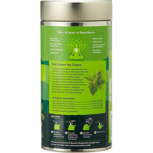 Organic India Tulsi Green Tea Classic 100 Gram Tin
