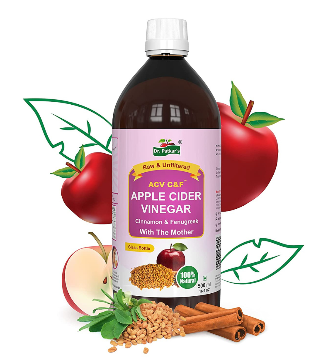 Dr. Patkar's Apple Cider Vinegar with Cinnamon & Fenugreek (With Mother) 500ml