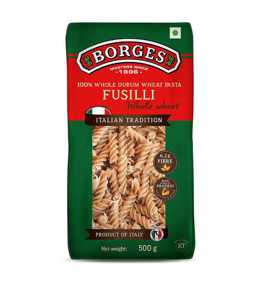Borges High Protein Whole Wheat Fusilli Pasta (500 grams)