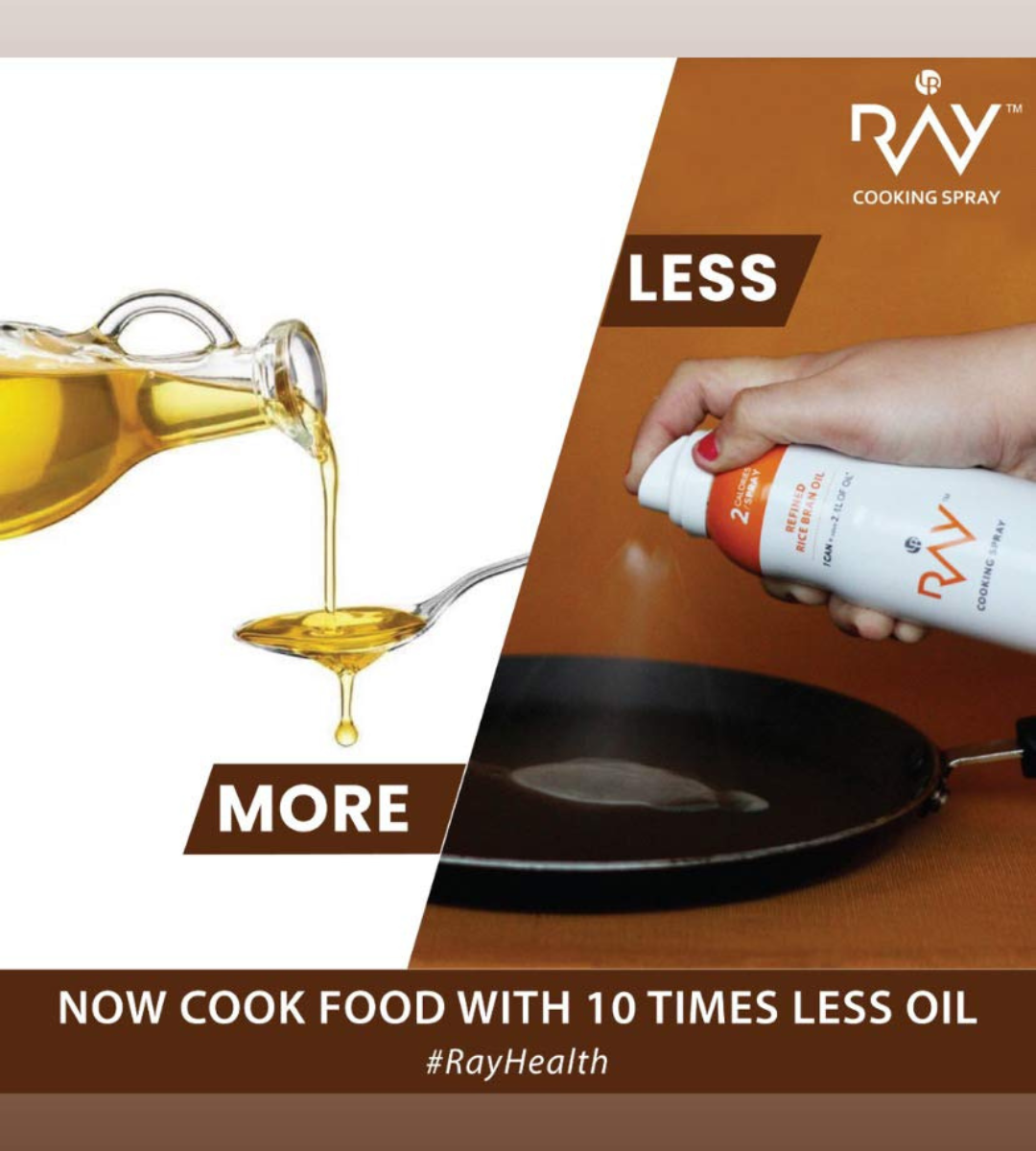 LB RAY Cooking Spray Groundnut Oil - Low-Calorie, 100% Oil Spray, No Gases, Emulsifiers, and Water (200 ml)