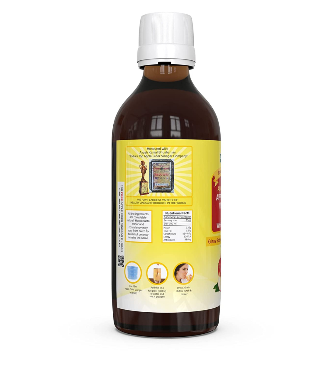Dr. Patkar's Apple Cider Vinegar with Mother Vinegar (With Mother) 500ml