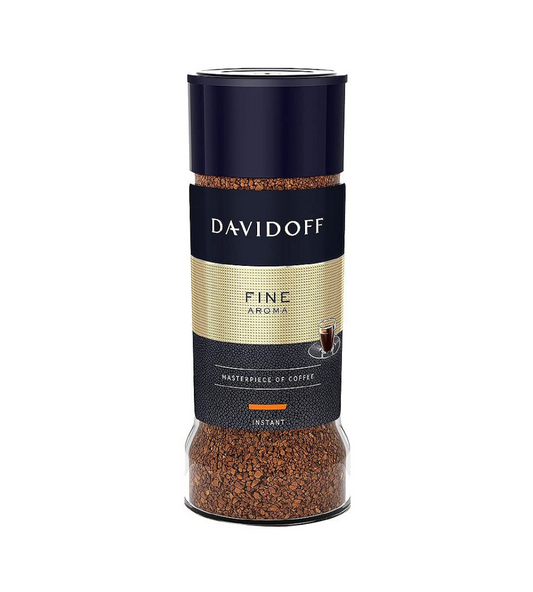 Davidoff Fine Aroma Instant Ground Coffee, 100 g Bottle, Glass Bottle