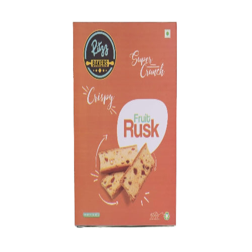 Ritzz- Fruit Rusk | Extra Soft | Cake Rusk | 100% Eggless | Premium Handmade Cake Rusks | 300 Gm |