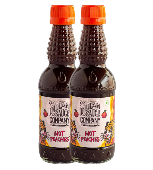 Indian Sauce Company Hot Peaches Chilli Sauce, 180 ml - Pack of 2