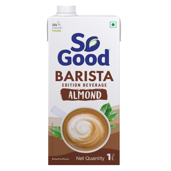 So Good Plant Based Almond Barista Edition Beverage 1 L | Lactose Free | Gluten Free | No Preservatives | Zero Cholesterol | Dairy Free| Rich Creamy Frothy for that perfect cup of Coffee/Tea/Smoothies