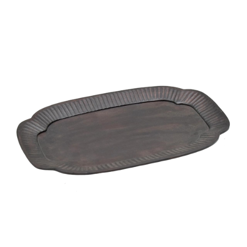 Weguarantee Essentials Handcrafted Rustic Wooden Serving Tray – Rectangular Decorative Platter for Dining, Tea, Coffee & Snacks