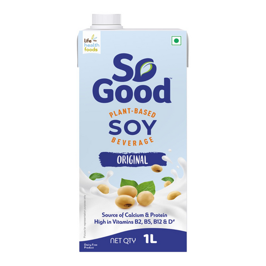 So Good Plant Based Soy Beverage Original 1 L | Lactose Free | Gluten Free | No Preservatives | Zero Cholesterol | Dairy Free |NON GMO Soybean | Source of Calcium & Vitamins