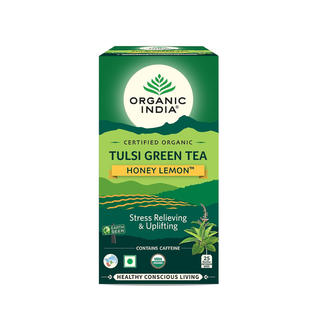 Organic India Tulsi Green Tea Honey Lemon 25 Teabags