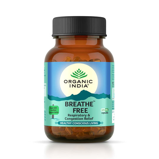 Organic India Breathe Free 60 Capsules Bottle