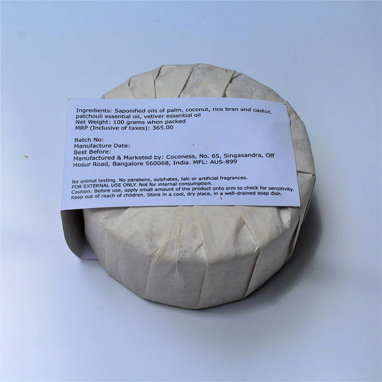 Coconess Khus | The First Rain Soap | 100% Natural. Handcrafted | 100gms.