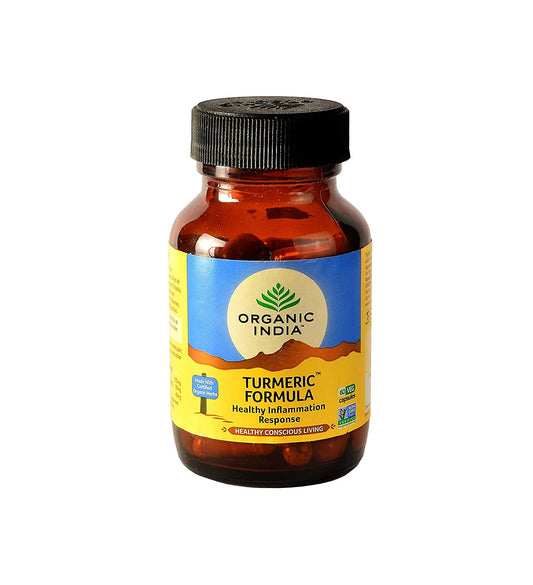 ORGANIC INDIA Turmeric Formula 60 Veg Capsules | Strong anti-inflammatory | Enhances Skin, Bone, and Joint Health -