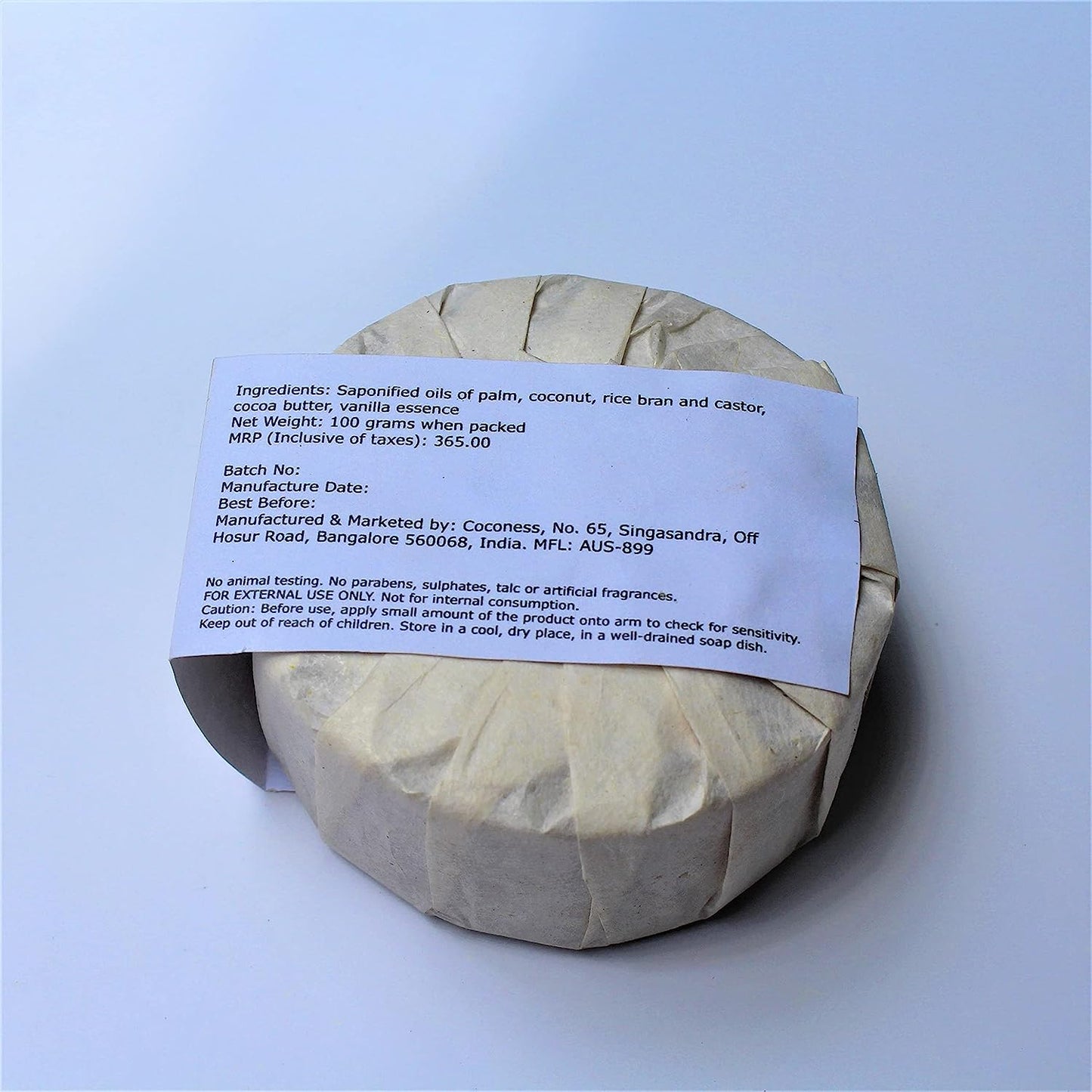 Coconess Cocoa Butter Soap | Delicate. Mildly Scented. | 100% Natural. Handcrafted | 100 gms.