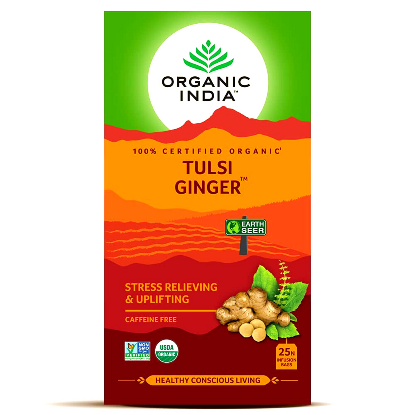 Organic India Tulsi Ginger 25 TB ( 1 bag x 1.74g each)