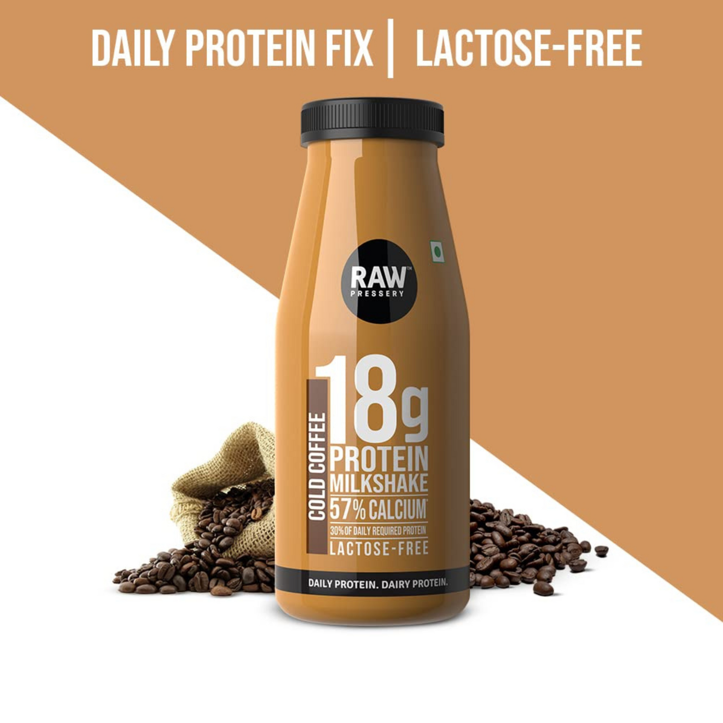 Raw Pressery Dairy Protein Milkshake, Cold Coffee (12 x 200ml)